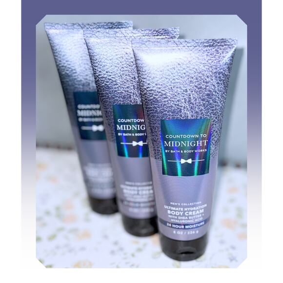 Bath & Body Works COUNTDOWN to MIDNIGHT Men's Ultimate Hydration Body Cream x3 - Picture 1 of 5